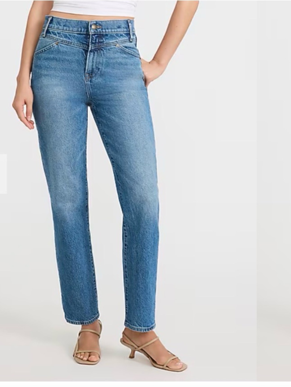 Express Light Blue straight Ankle high rise